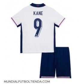 Camiseta Inglaterra Harry Kane #9 Primera Equipación Replica Eurocopa 2024 para niños mangas cortas (+ Pantalones cortos)